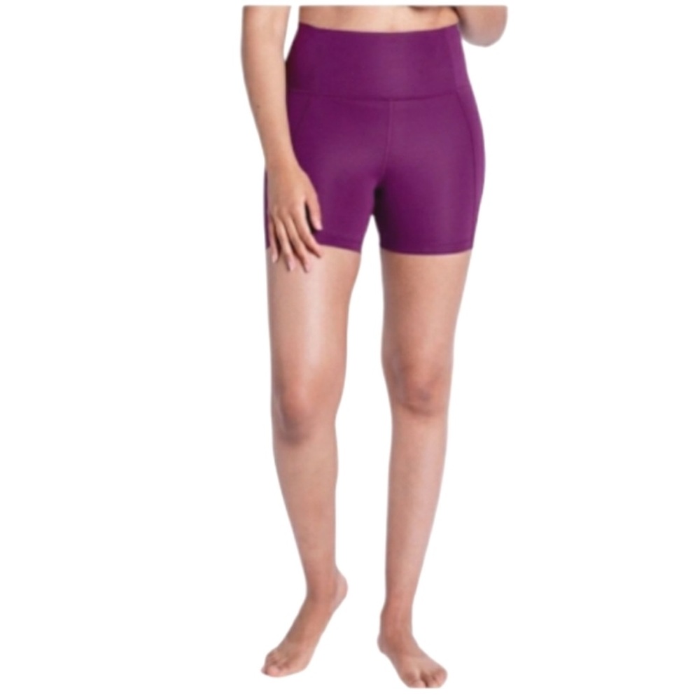 Girlfriend Collective Run Shorts High Rise Purple Biker Short size Small